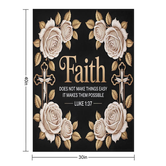 Faith Christian Flannel Throw Blanket - ClaimedbyGodDesigns