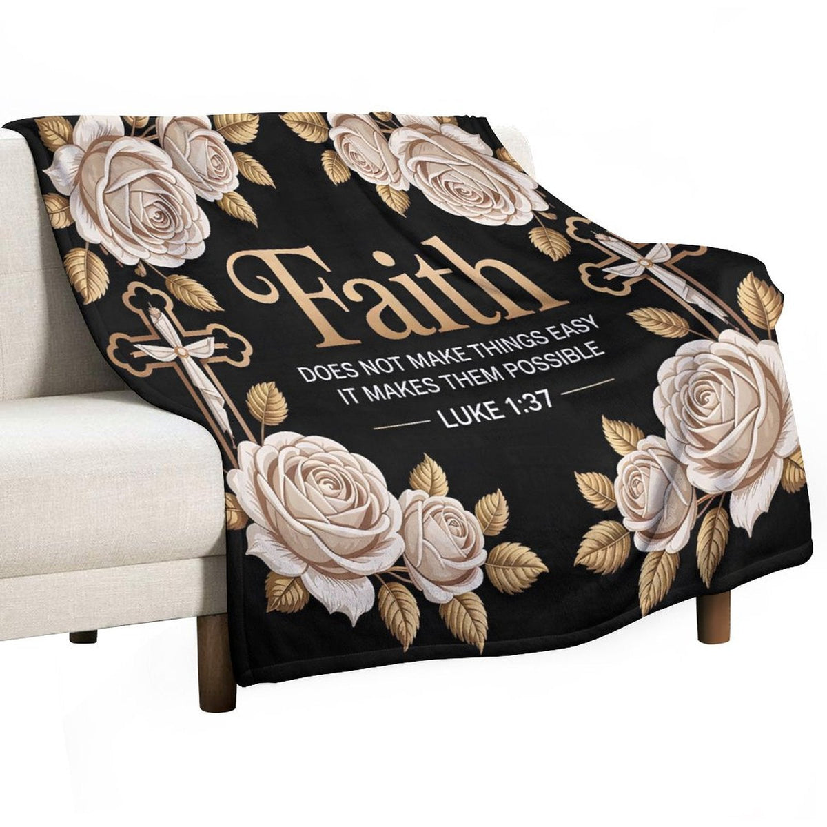 Faith Christian Flannel Throw Blanket - ClaimedbyGodDesigns