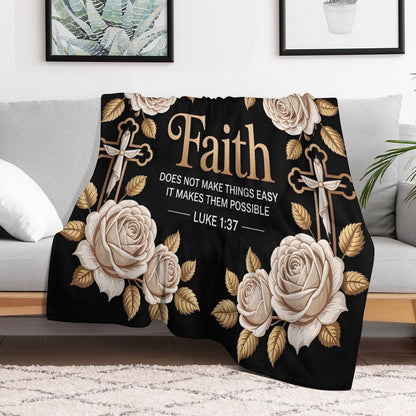 Faith Christian Flannel Throw Blanket - ClaimedbyGodDesigns