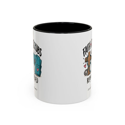 Faith Coffee Scrubs Mug — "Fueled by Him" Christian Nurse Coffee Mug (11oz) - Claimed by God Designs