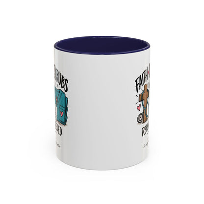 Faith Coffee Scrubs Mug — "Fueled by Him" Christian Nurse Coffee Mug (11oz) - Claimed by God Designs