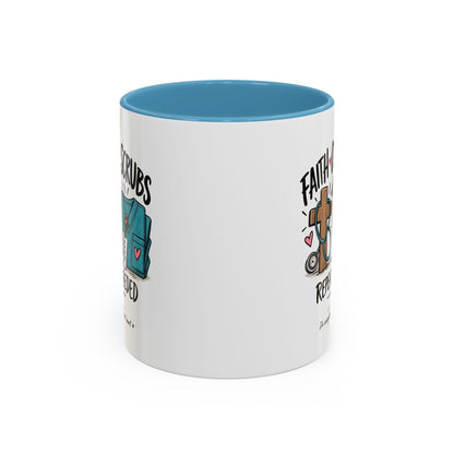 Faith Coffee Scrubs Mug — "Fueled by Him" Christian Nurse Coffee Mug (11oz) - Claimed by God Designs
