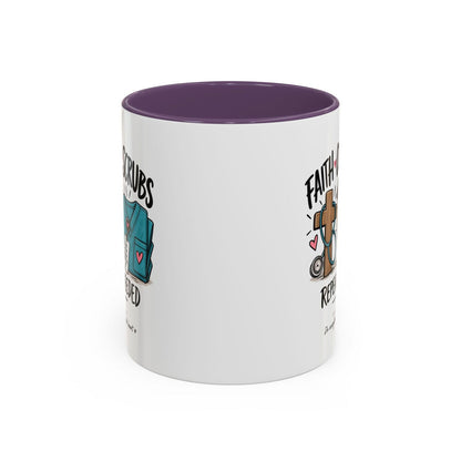 Faith Coffee Scrubs Mug — "Fueled by Him" Christian Nurse Coffee Mug (11oz) - Claimed by God Designs