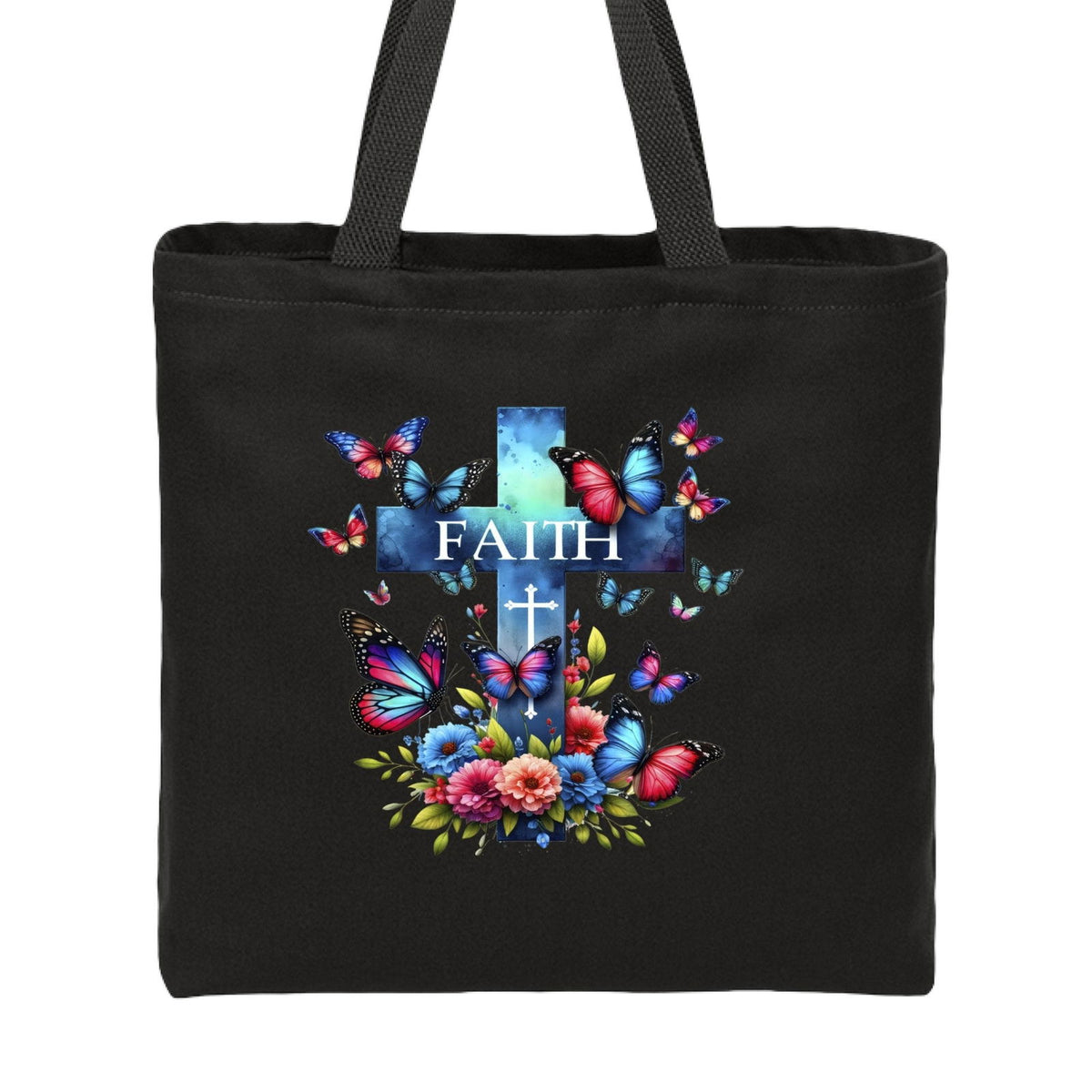Faith Cross Christian Tote Bag - ClaimedbyGodDesigns