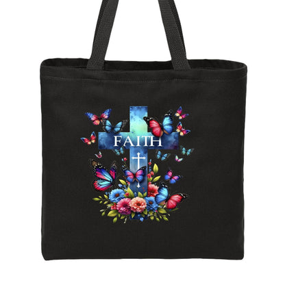Faith Cross Christian Tote Bag - ClaimedbyGodDesigns