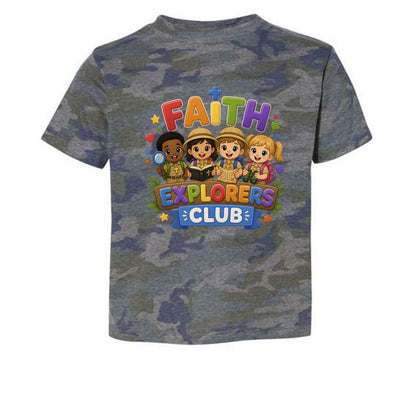 Faith Explorers Club Christian Toddler T-shirt - ClaimedbyGodDesigns