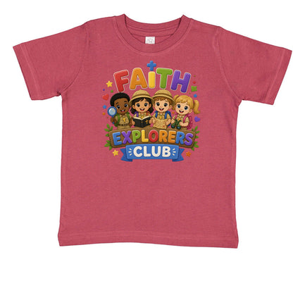 Faith Explorers Club Christian Toddler T-shirt - ClaimedbyGodDesigns