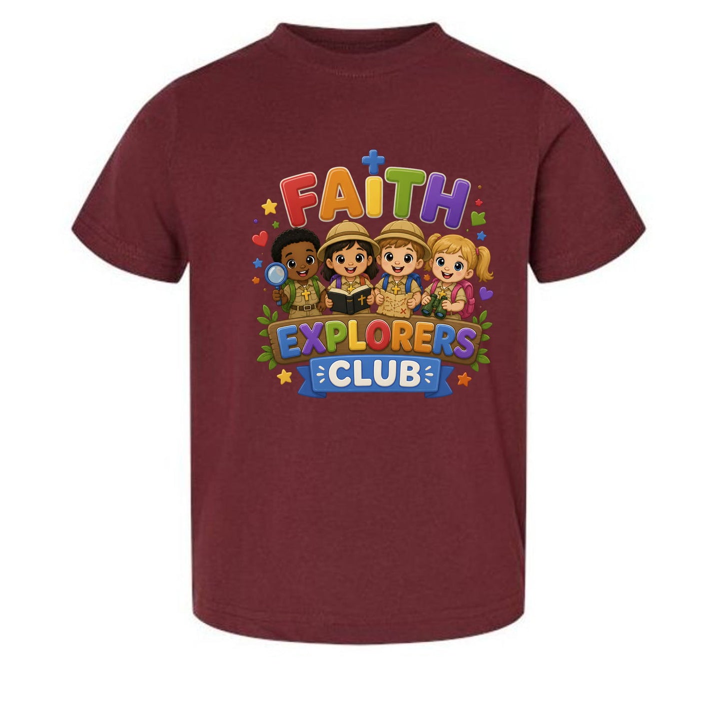 Faith Explorers Club Christian Toddler T-shirt - ClaimedbyGodDesigns