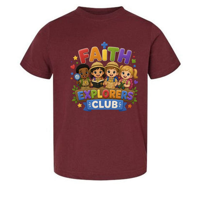 Faith Explorers Club Christian Toddler T-shirt - ClaimedbyGodDesigns