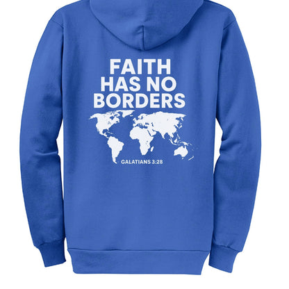 Faith Has No Borders Unisex Christian Full-Zip Hooded Sweatshirt - ClaimedbyGodDesigns