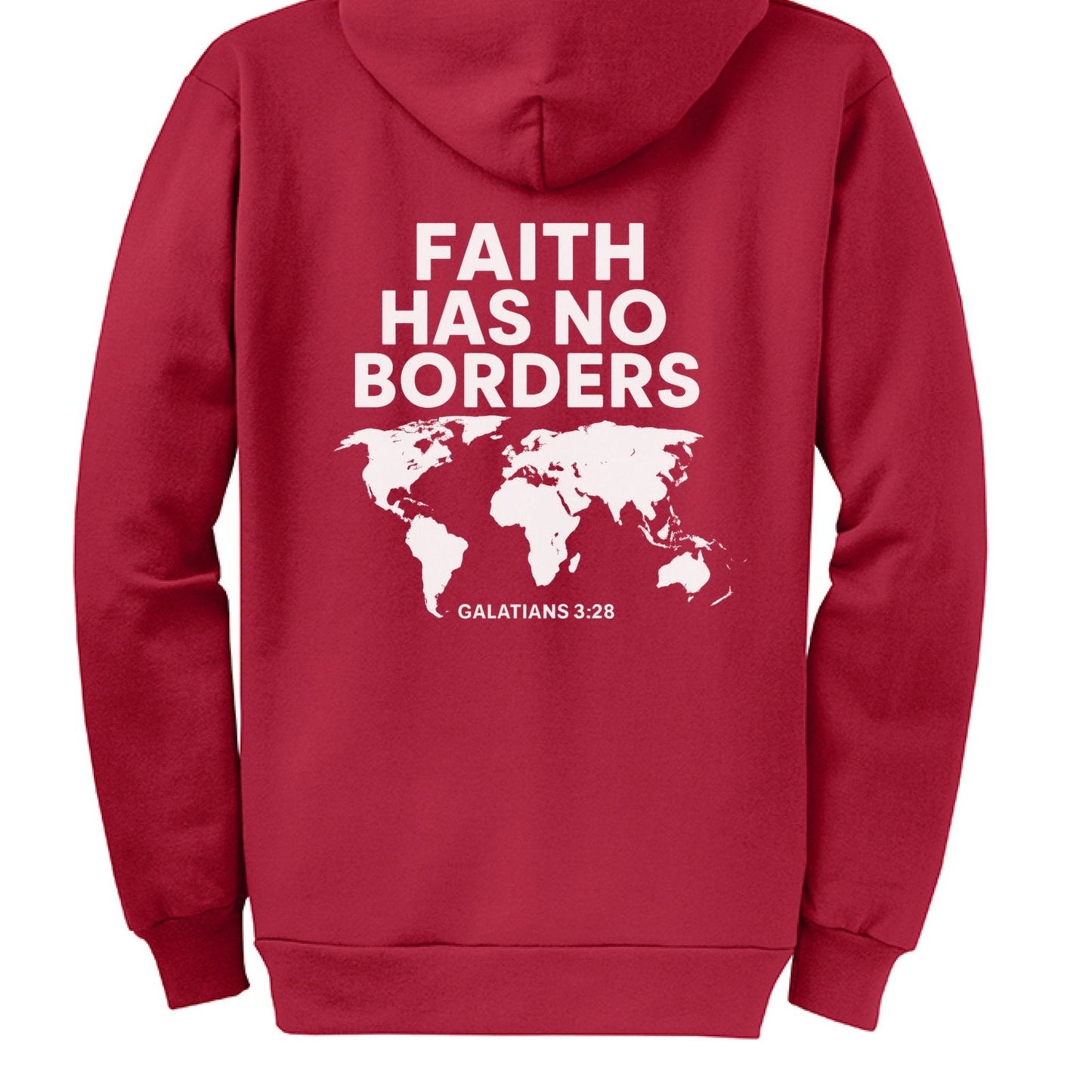 Faith Has No Borders Unisex Christian Full-Zip Hooded Sweatshirt - ClaimedbyGodDesigns