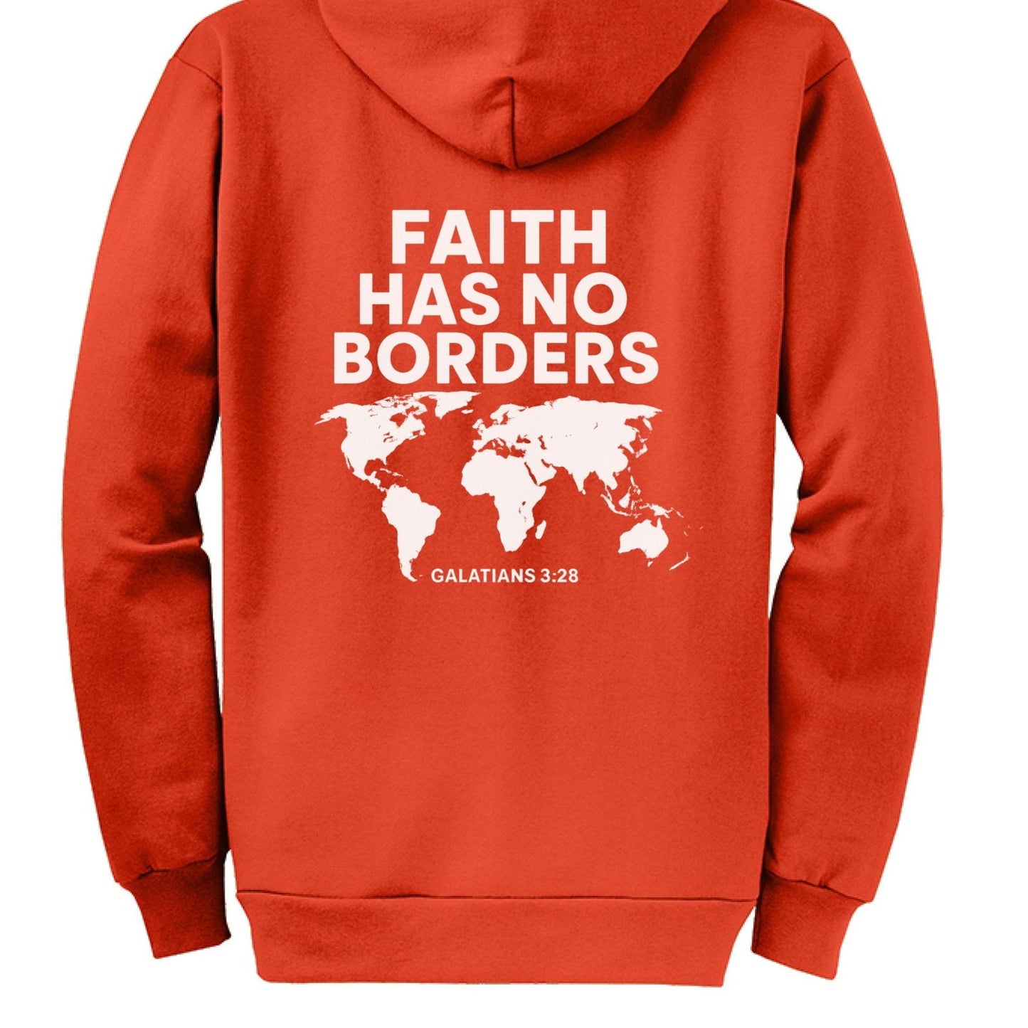 Faith Has No Borders Unisex Christian Full-Zip Hooded Sweatshirt - ClaimedbyGodDesigns
