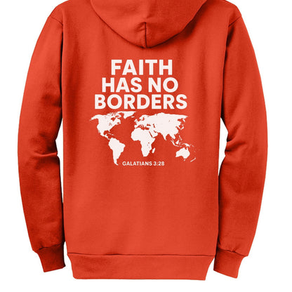 Faith Has No Borders Unisex Christian Full-Zip Hooded Sweatshirt - ClaimedbyGodDesigns