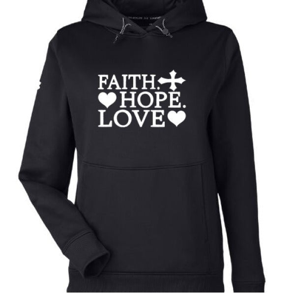 Faith Hope Love Women's Christian Pullover Hooded Sweatshirt - ClaimedbyGodDesigns