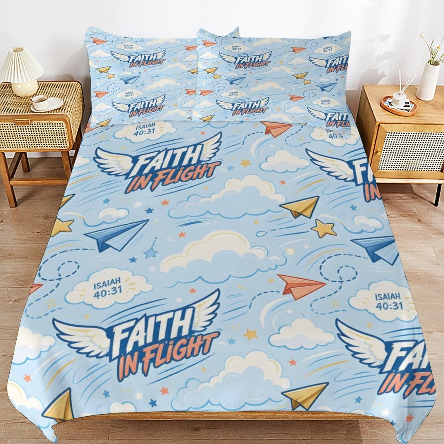 Faith In Flight Christian Kids 3-Piece Bedding Set-Full/Twin - ClaimedbyGodDesigns