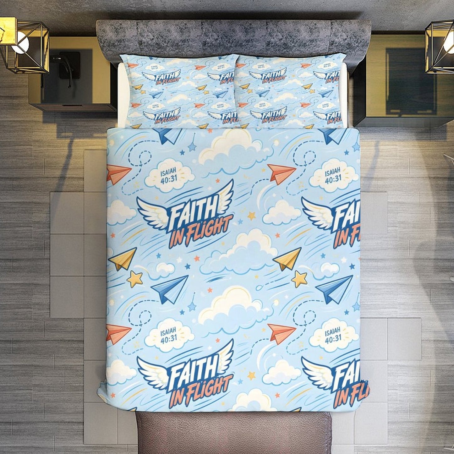Faith In Flight Christian Kids 3-Piece Bedding Set-Full/Twin - ClaimedbyGodDesigns