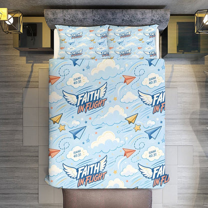 Faith In Flight Christian Kids 3-Piece Bedding Set-Full/Twin - ClaimedbyGodDesigns