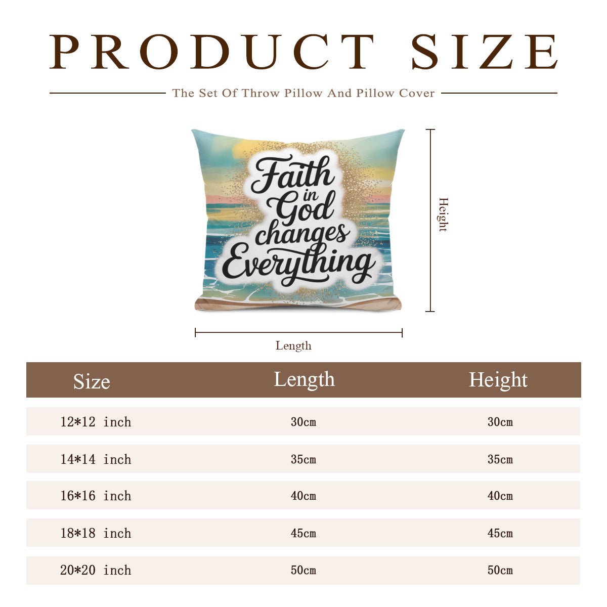 Faith In God Changes Everything Christian Pillow (pillow cover + pillow insert) - ClaimedbyGodDesigns