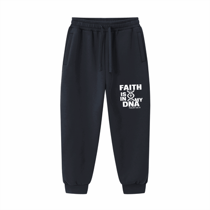 Faith Is In My DNA Unisex Christian Drawstring Jogged Sweatpants - ClaimedbyGodDesigns