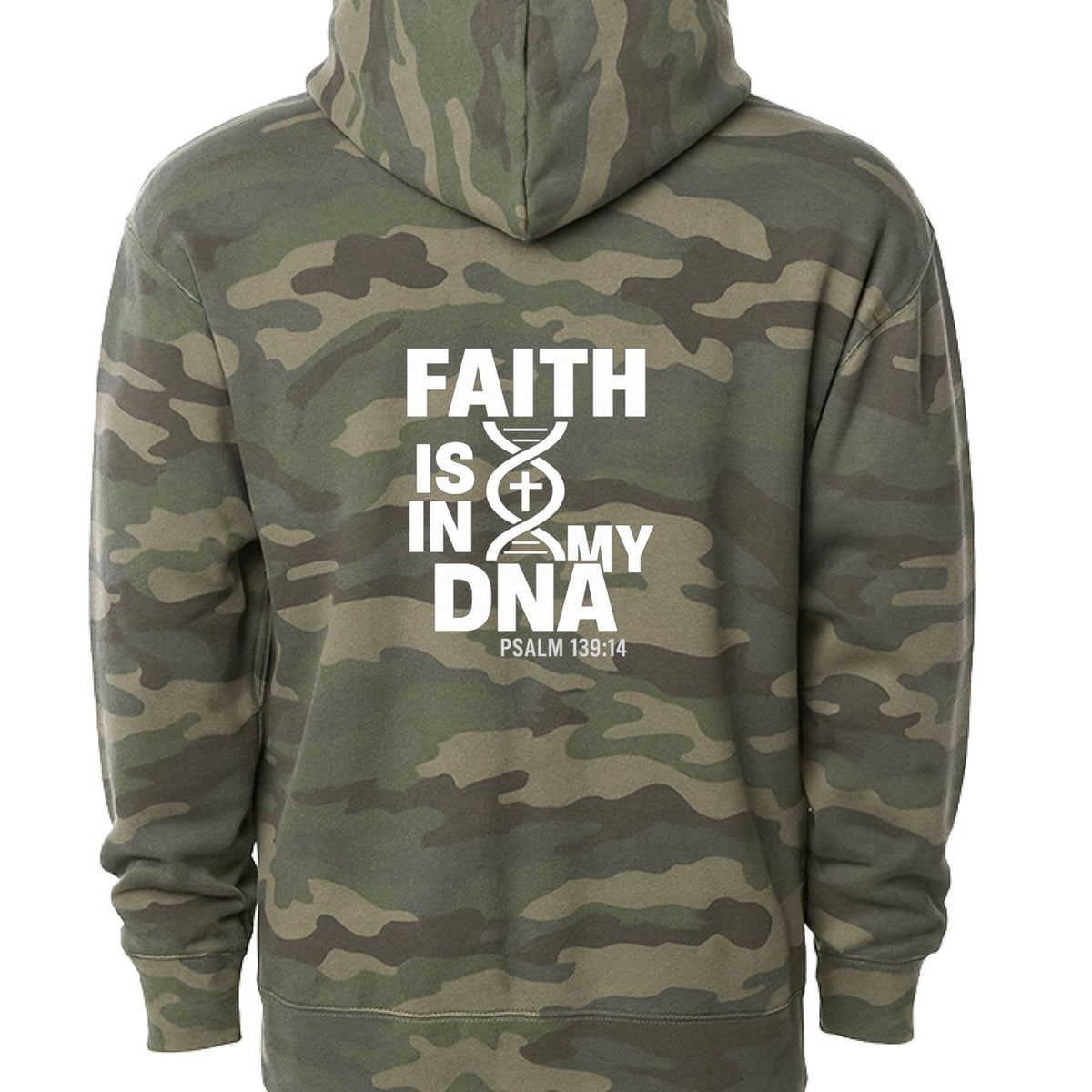 Faith Is In My DNA Unisex Christian Full-zip Hooded Sweatshirt - ClaimedbyGodDesigns