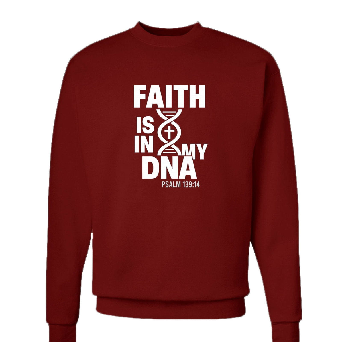 Faith Is In My DNA Unisex Christian Pullover Sweatshirt - ClaimedbyGodDesigns