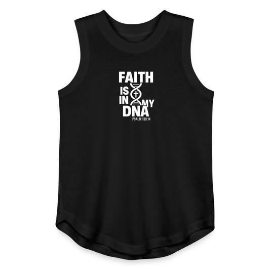 Faith Is In My DNA Youth Christian Girls Relaxed Tank Top - ClaimedbyGodDesigns