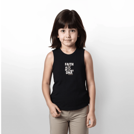 Faith Is In My DNA Youth Christian Girls Relaxed Tank Top - ClaimedbyGodDesigns