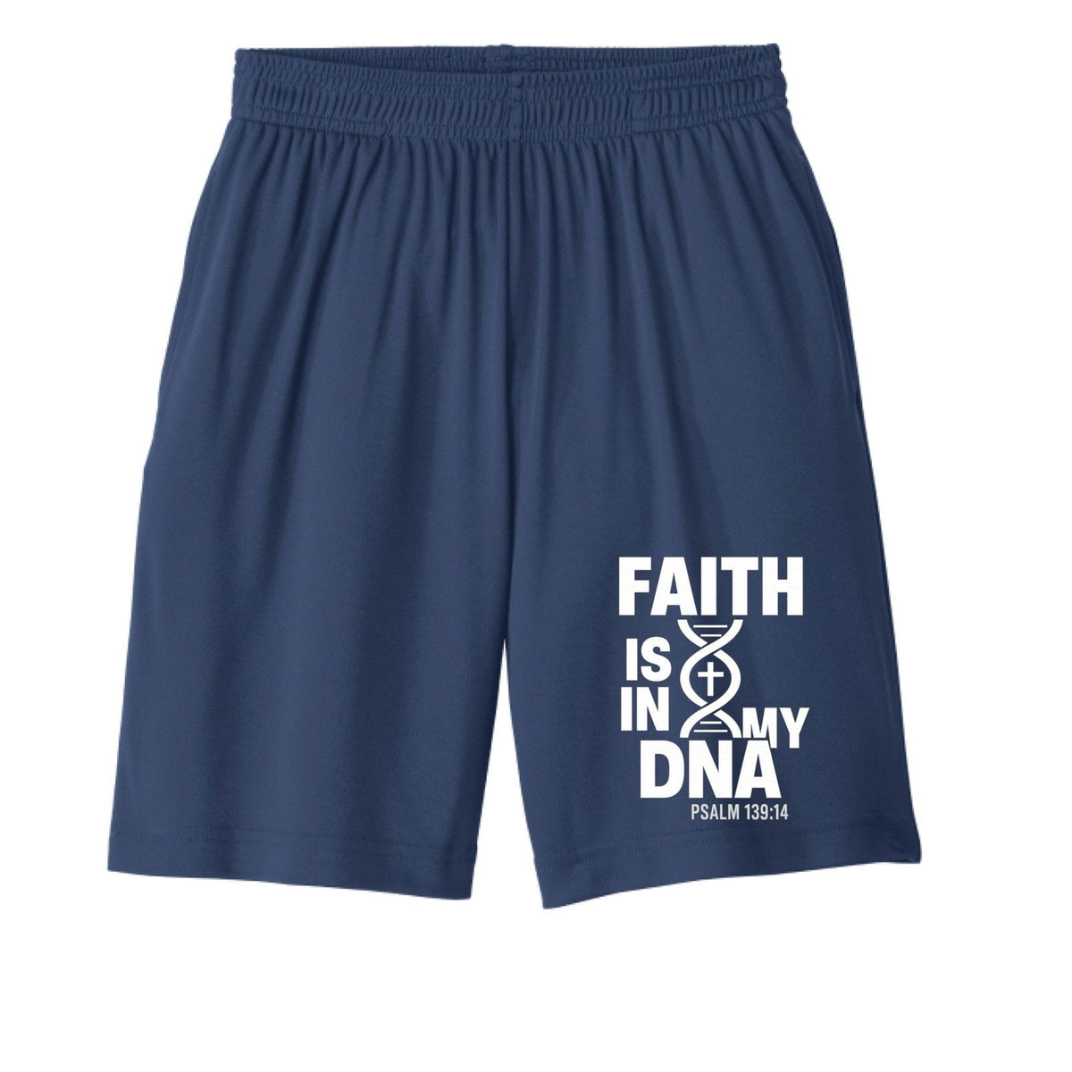 Faith Is In My DNA Youth Christian Shorts - ClaimedbyGodDesigns