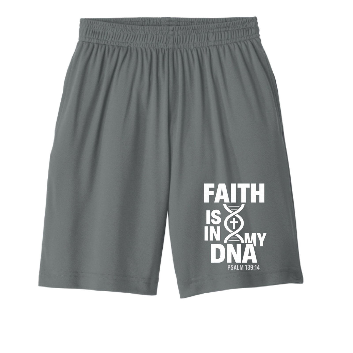 Faith Is In My DNA Youth Christian Shorts - ClaimedbyGodDesigns