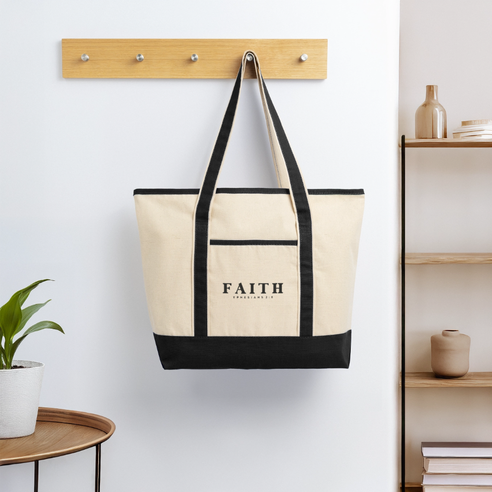 Faith Large Canvas Deluxe Christian Tote Bag - ClaimedbyGodDesigns