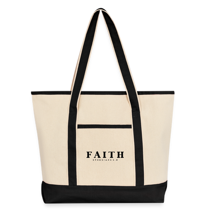 Faith Large Canvas Deluxe Christian Tote Bag - ClaimedbyGodDesigns
