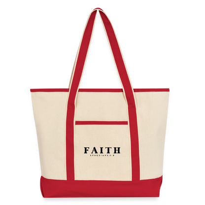 Faith Large Canvas Deluxe Christian Tote Bag - ClaimedbyGodDesigns