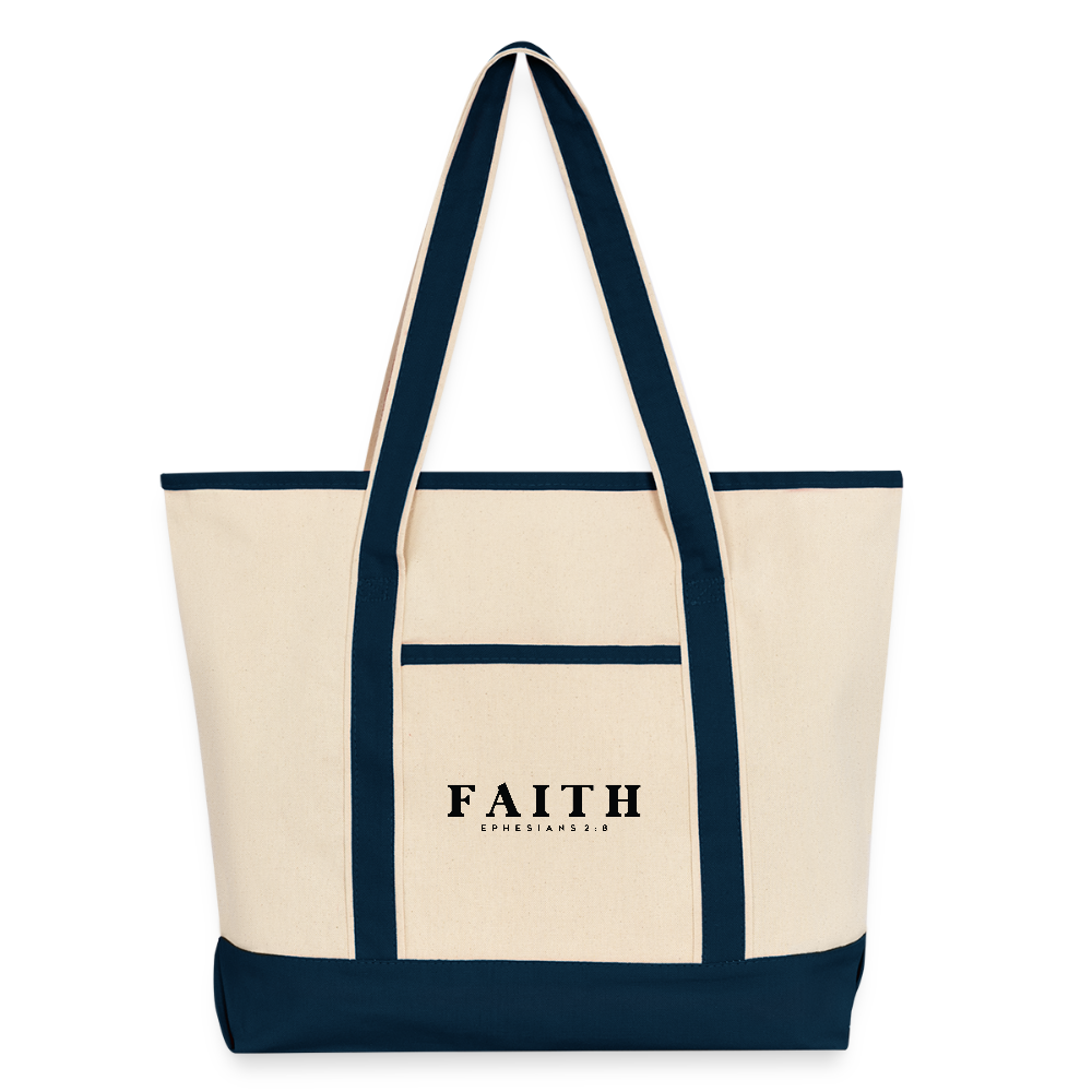 Faith Large Canvas Deluxe Christian Tote Bag - ClaimedbyGodDesigns