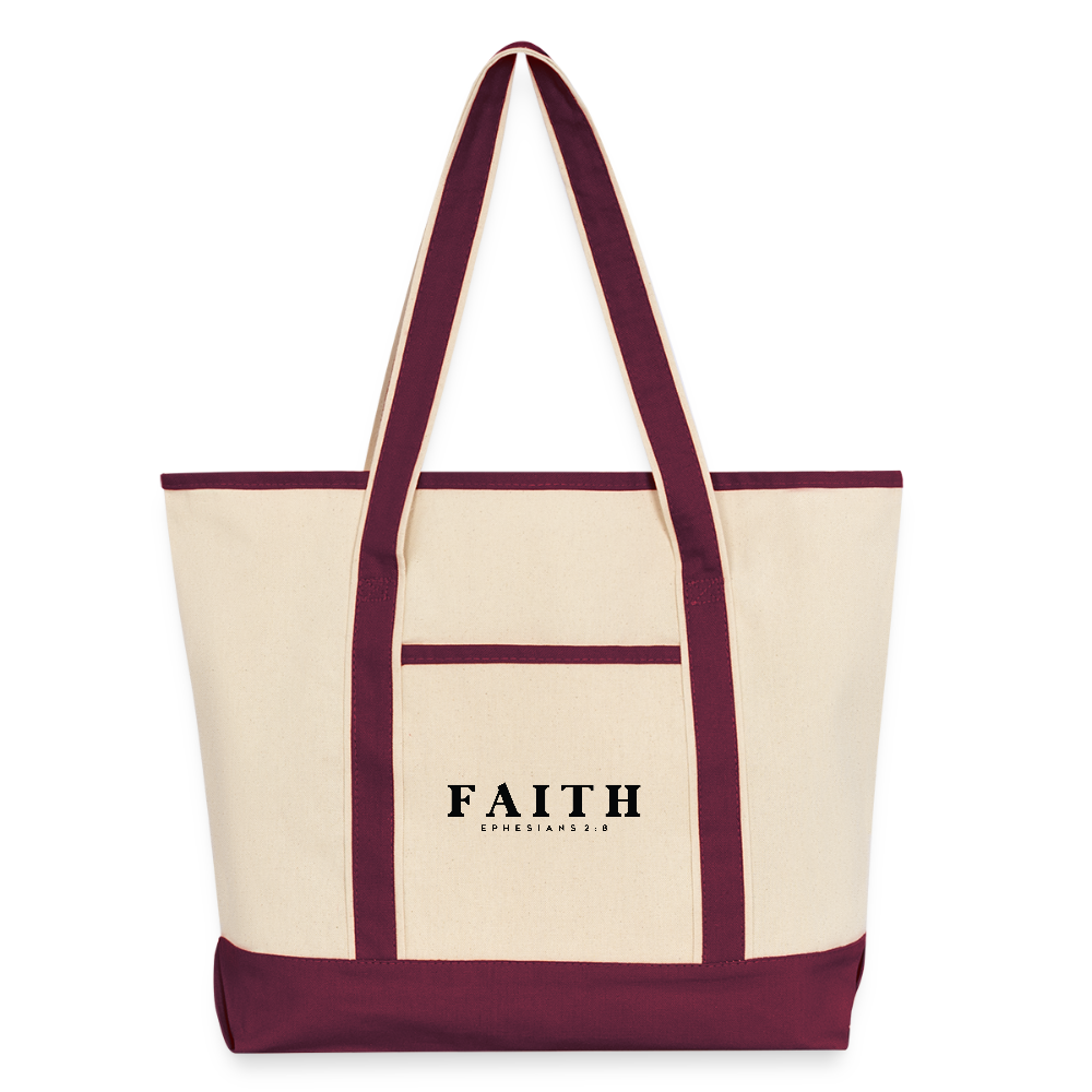 Faith Large Canvas Deluxe Christian Tote Bag - ClaimedbyGodDesigns