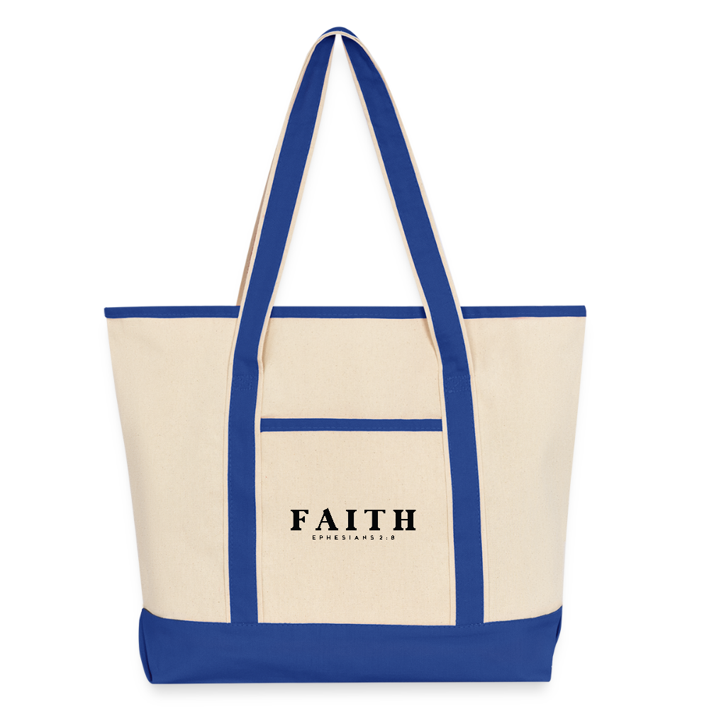 Faith Large Canvas Deluxe Christian Tote Bag - ClaimedbyGodDesigns