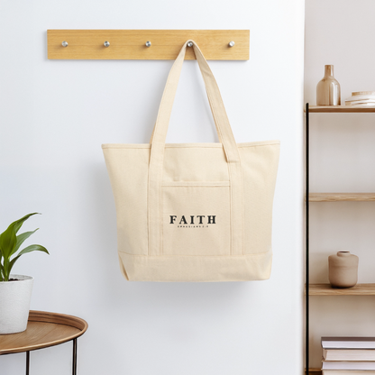 Faith Large Canvas Deluxe Christian Tote Bag - ClaimedbyGodDesigns