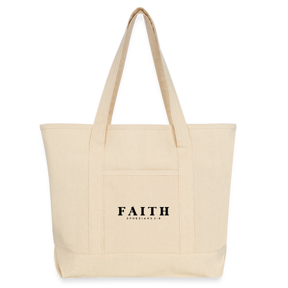 Faith Large Canvas Deluxe Christian Tote Bag - ClaimedbyGodDesigns
