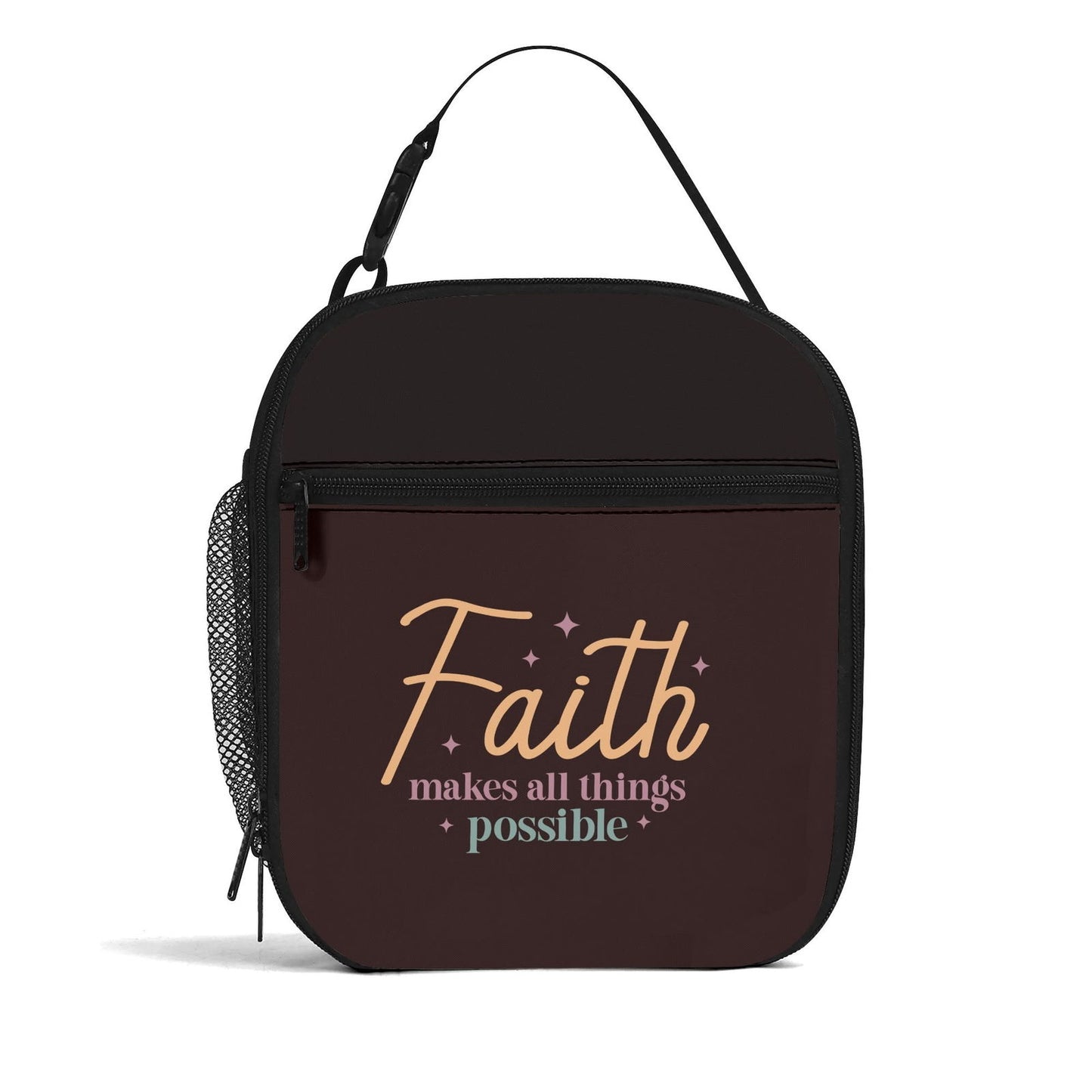 Faith Makes All Things Possible Insulated Christian Lunch Box for Kids - ClaimedbyGodDesigns
