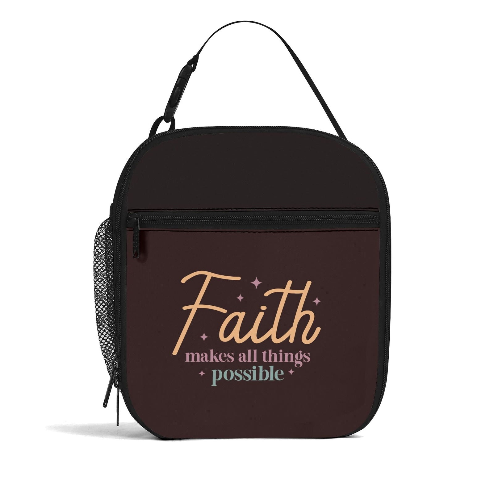 Faith Makes All Things Possible Insulated Christian Lunch Box for Kids - ClaimedbyGodDesigns