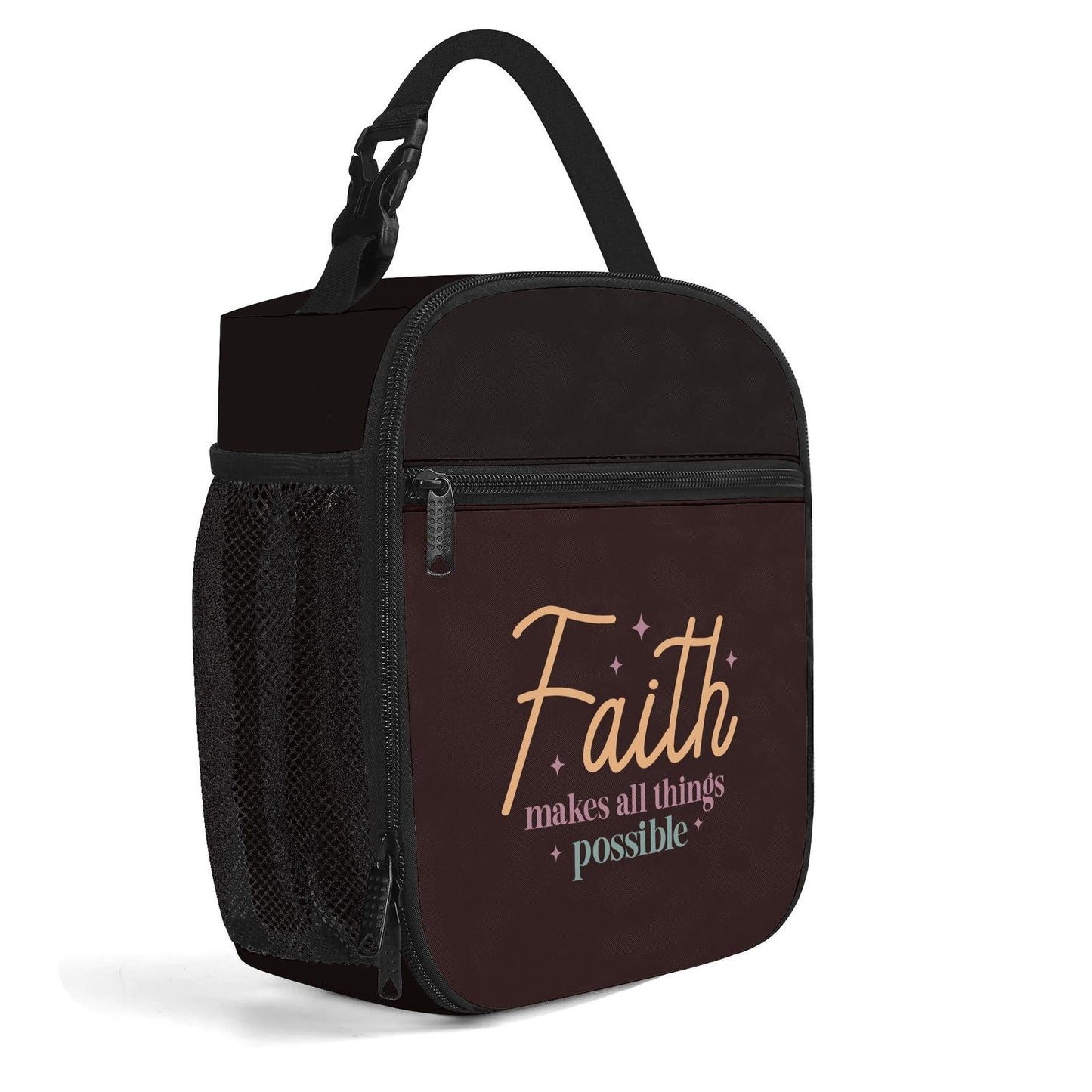 Faith Makes All Things Possible Insulated Christian Lunch Box for Kids - ClaimedbyGodDesigns
