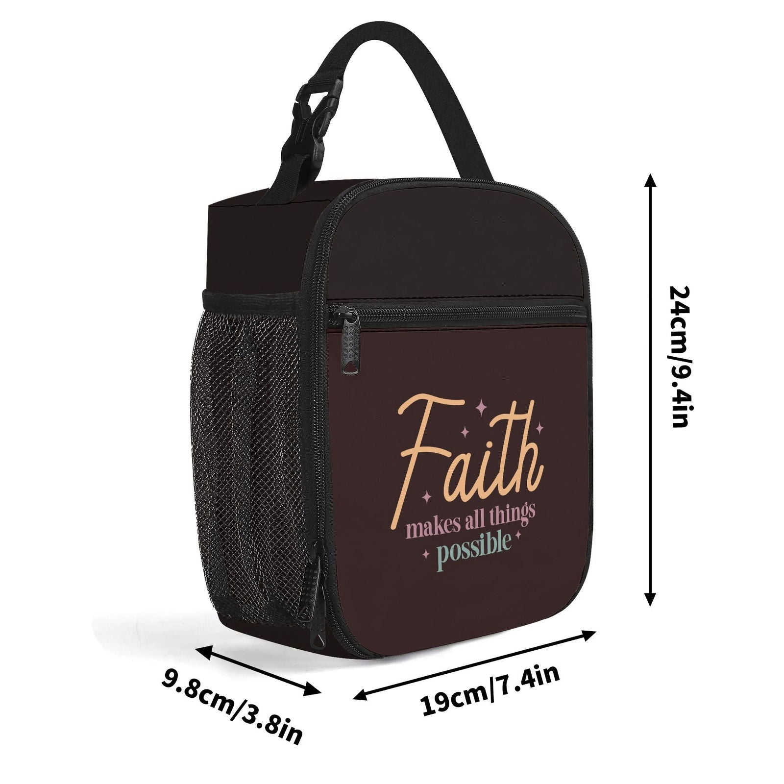 Faith Makes All Things Possible Insulated Christian Lunch Box for Kids - ClaimedbyGodDesigns
