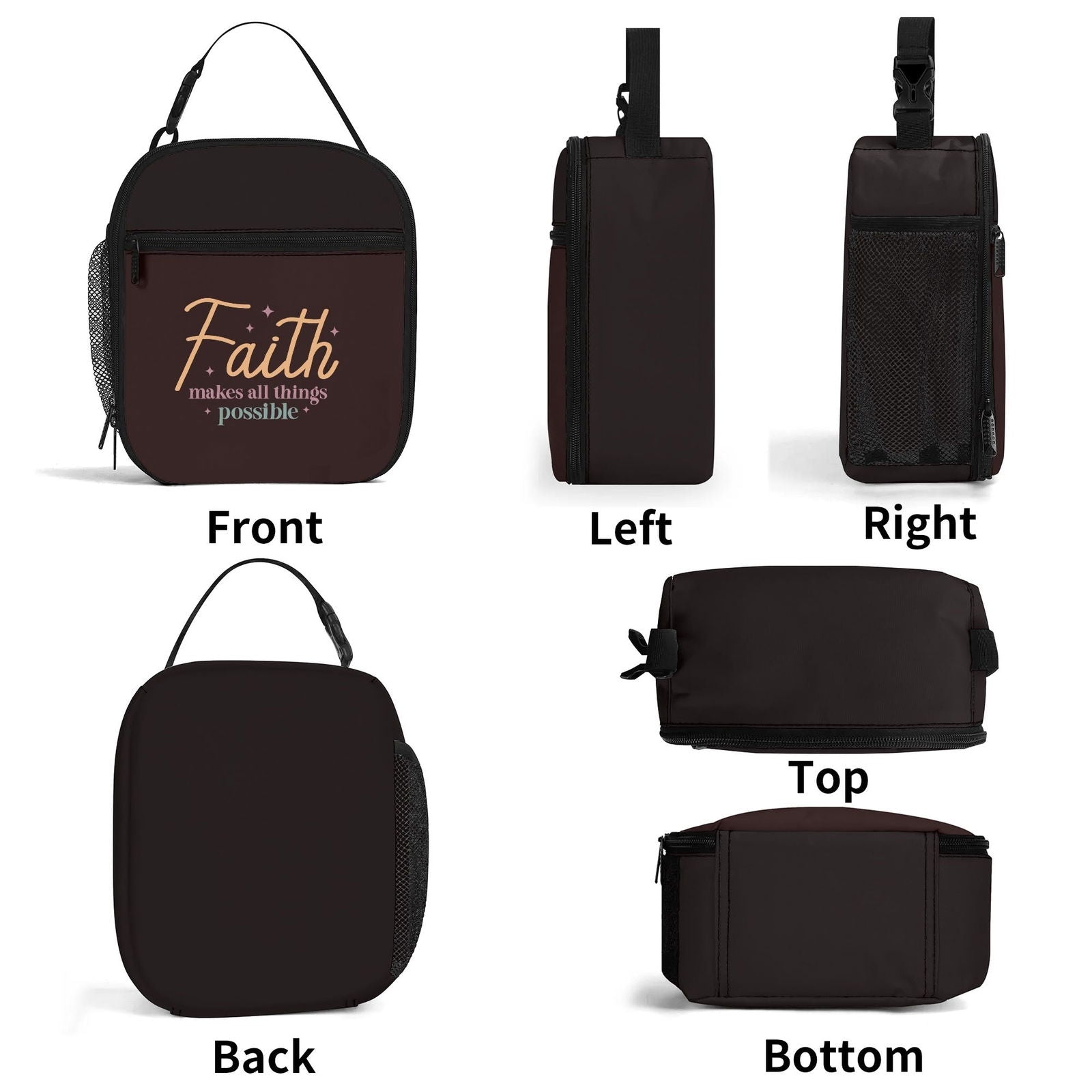 Faith Makes All Things Possible Insulated Christian Lunch Box for Kids - ClaimedbyGodDesigns