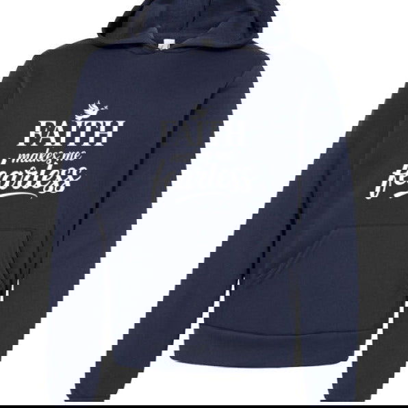 Faith Makes Me Fearless Youth Christian Sponge Fleece Pullover Hooded Sweatshirt - ClaimedbyGodDesigns