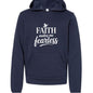 Faith Makes Me Fearless Youth Christian Sponge Fleece Pullover Hooded Sweatshirt - ClaimedbyGodDesigns