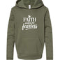 Faith Makes Me Fearless Youth Christian Sponge Fleece Pullover Hooded Sweatshirt - ClaimedbyGodDesigns