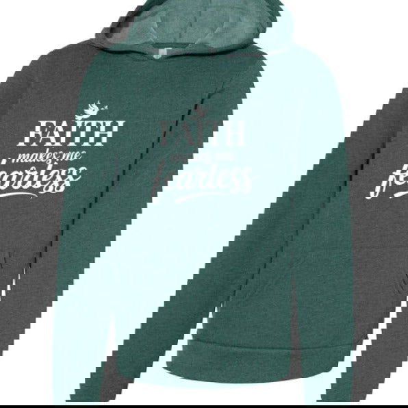 Faith Makes Me Fearless Youth Christian Sponge Fleece Pullover Hooded Sweatshirt - ClaimedbyGodDesigns