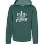 Faith Makes Me Fearless Youth Christian Sponge Fleece Pullover Hooded Sweatshirt - ClaimedbyGodDesigns