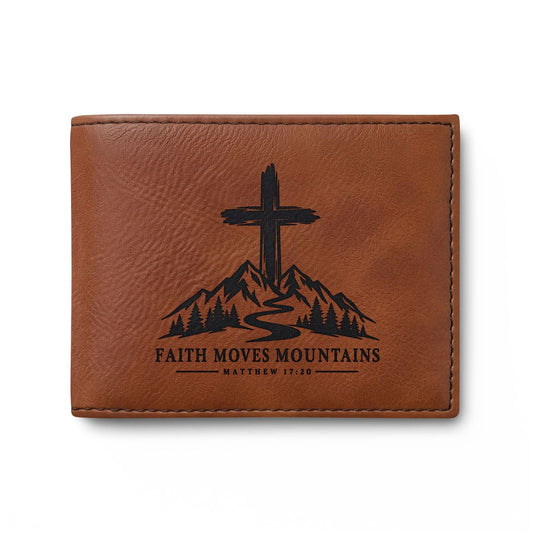 Faith Moves Mountains Christian Wallet | Matthew 17:20 - Claimed by God Designs