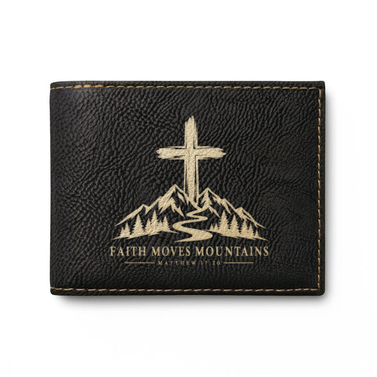 Faith Moves Mountains Christian Wallet | Matthew 17:20 - Claimed by God Designs