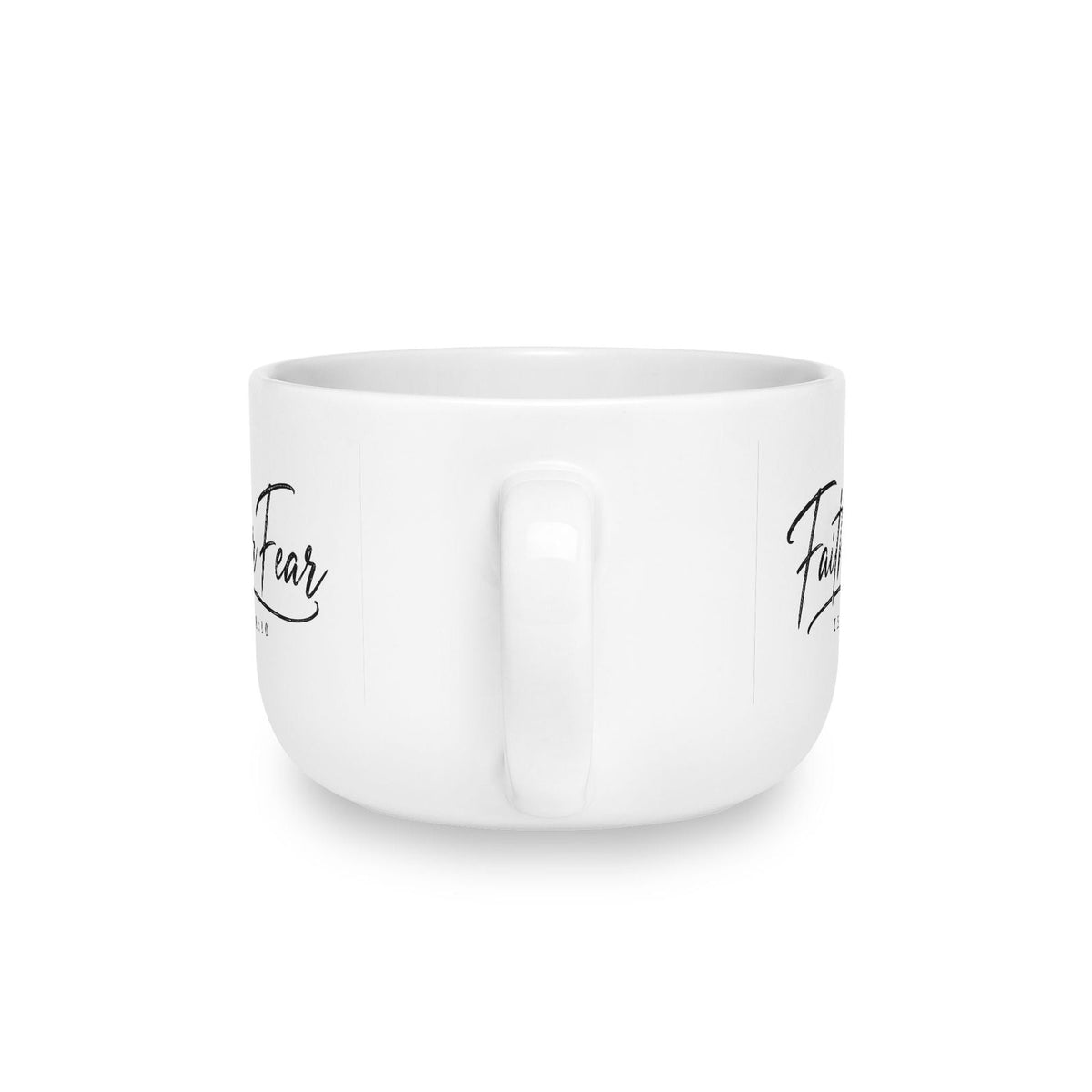 Faith Over Fear 25oz Christian Ceramic Latte Mug - ClaimedbyGodDesigns